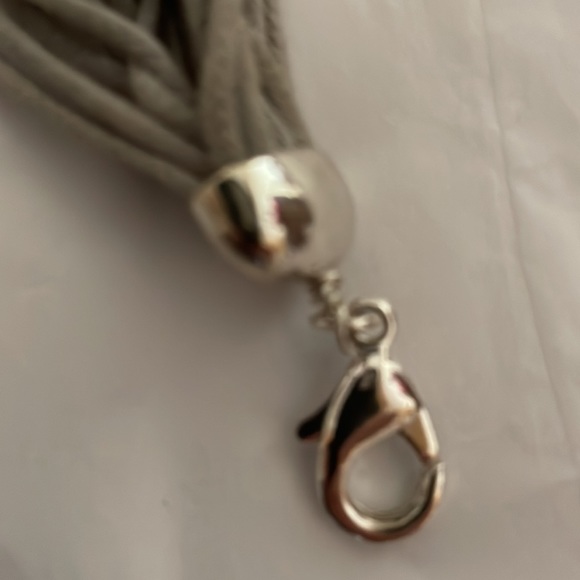 Multi Strands With Faux Pearls Crystal Rhinestones Charms Bracelet - Picture 6 of 7